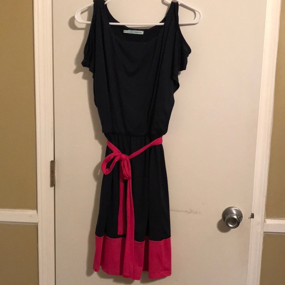 Navy and pink dress